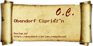 Obendorf Ciprián névjegykártya